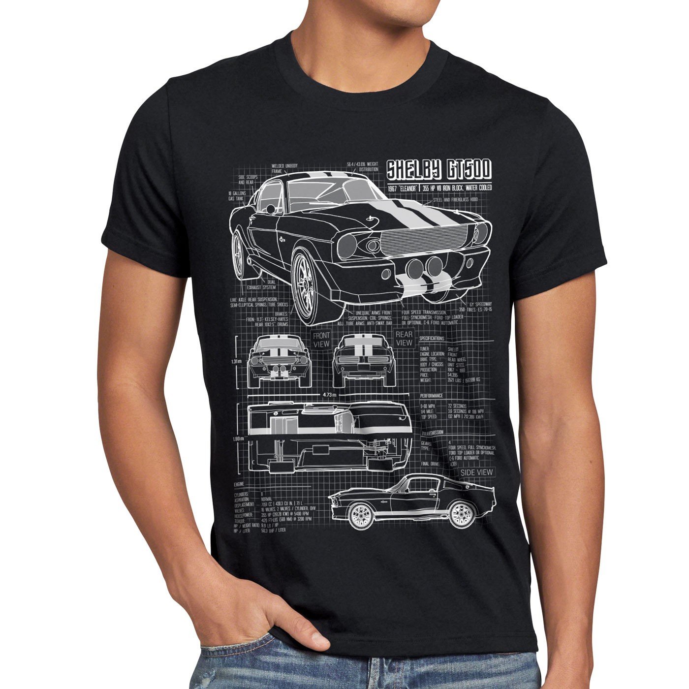 GT500-Eleanor-T-Shirt-Herren-mustang-muscle-car-bullit-shelby-pony-ford-mc-queen