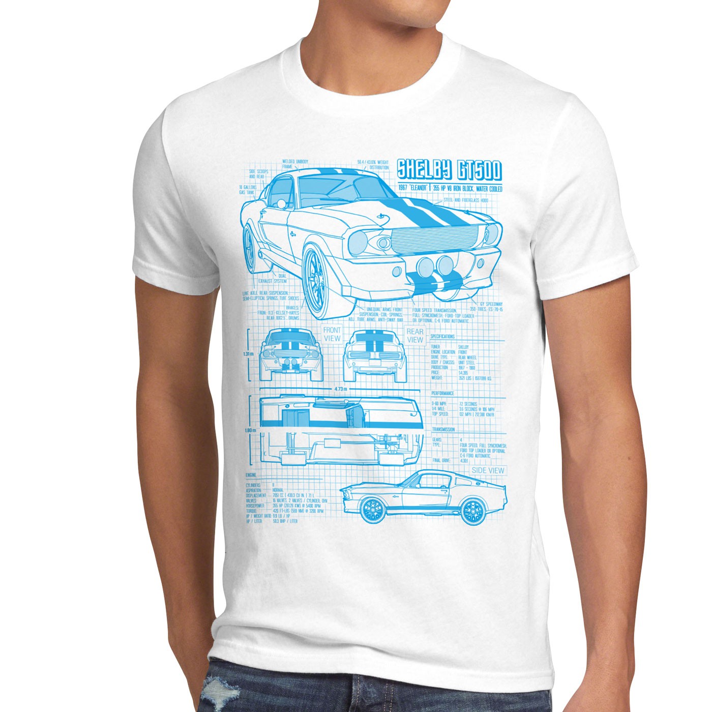 GT500-Eleanor-T-Shirt-Herren-mustang-muscle-car-bullit-shelby-pony-ford-mc-queen